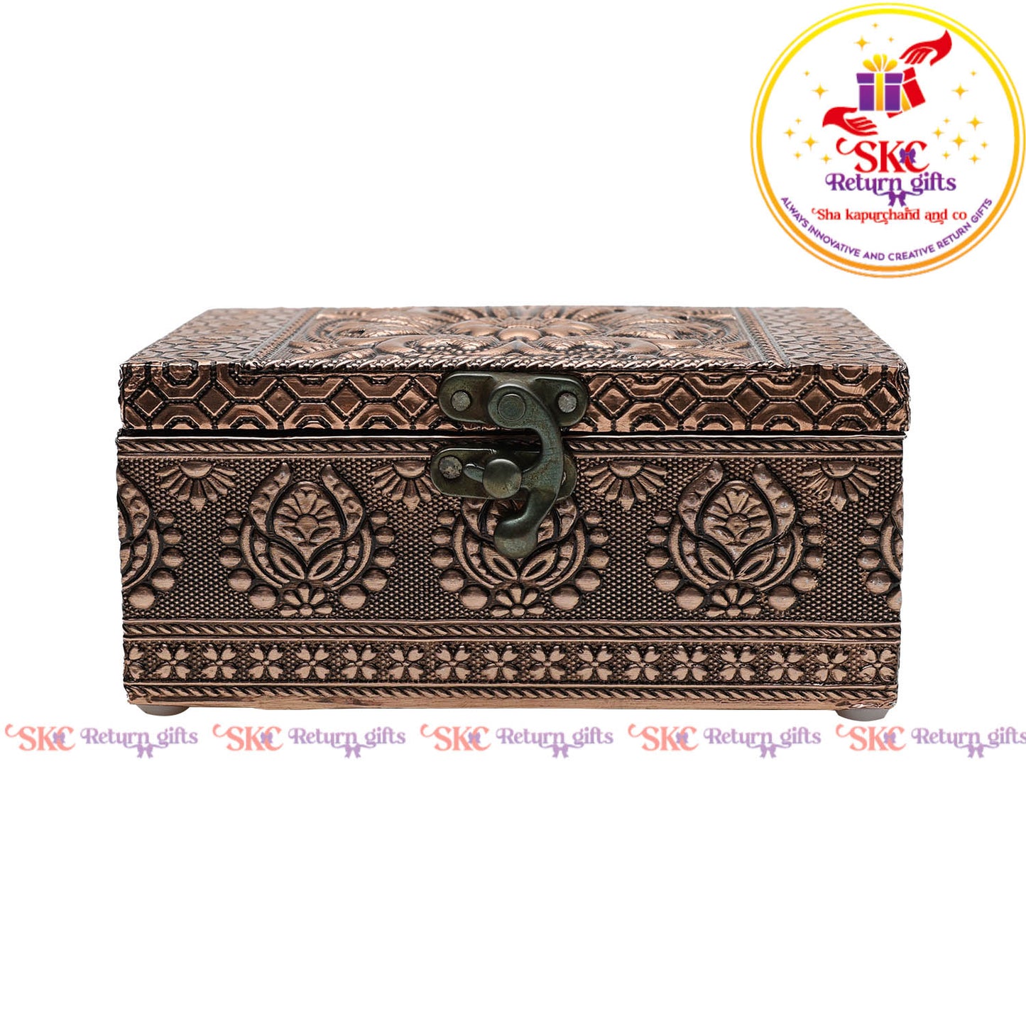 Pooja Box Flower Embosed 7x5