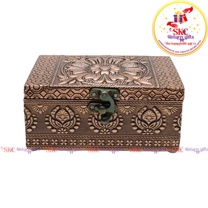 Pooja Box Flower Embosed 7x5