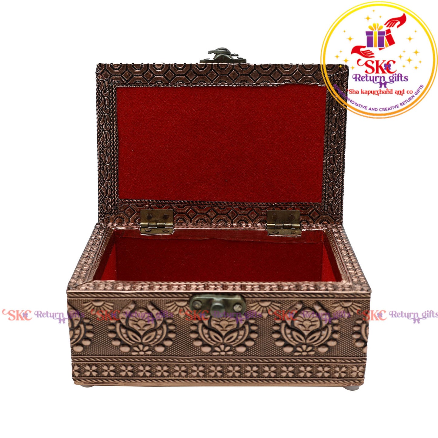 Pooja Box Flower Embosed 7x5