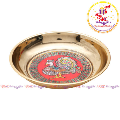 Pichwai Gold Plating Pooja Plate