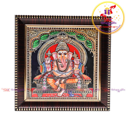 Tanjore digital art Ganesh