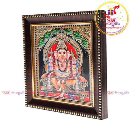 Tanjore digital art Ganesh