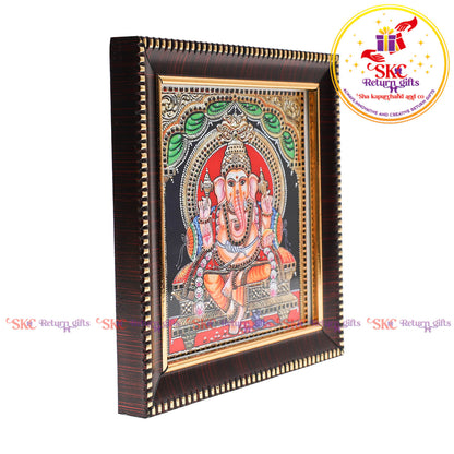 Tanjore digital art Ganesh