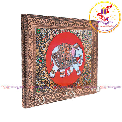 Tanjore digital art elephant