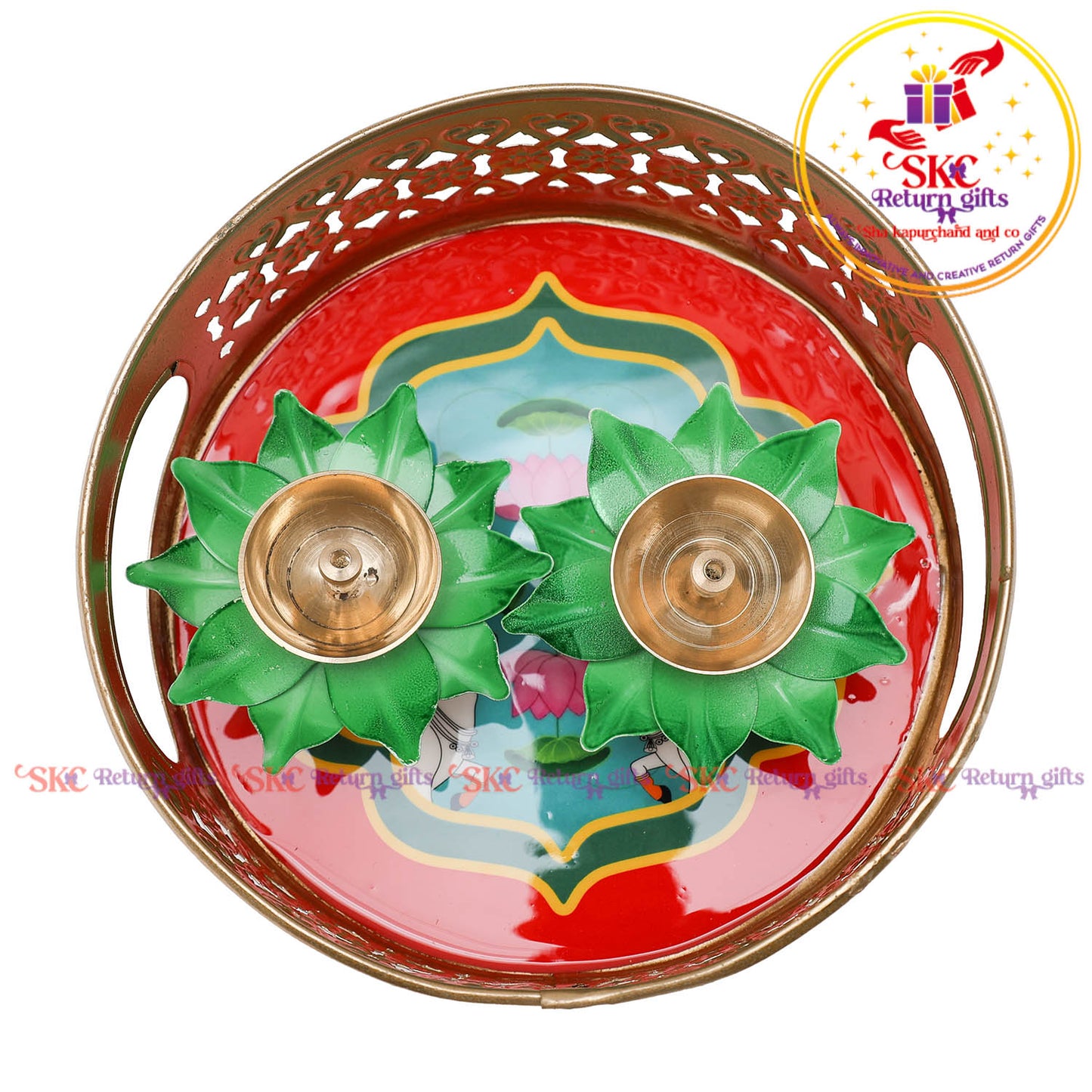 6 inch pichwai tambulam gift set trays