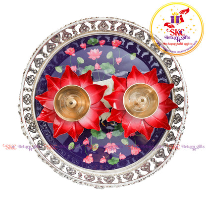 6 inch Pichwai Tambulam premium gift set trays