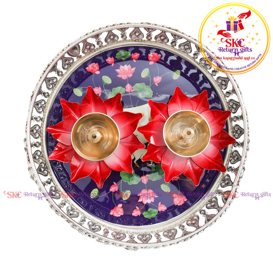 6 inch Pichwai Tambulam premium gift set trays