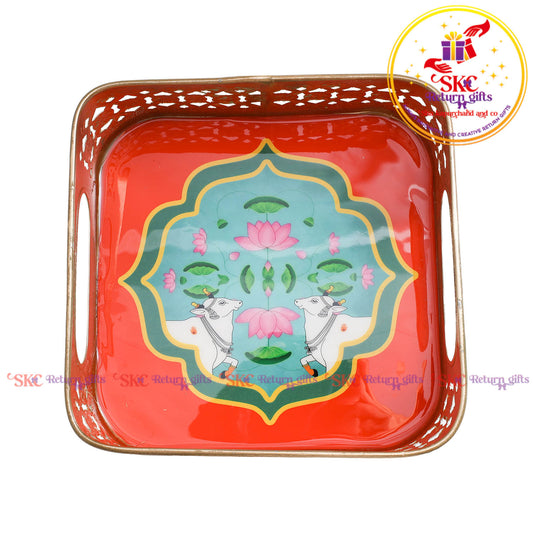 6x6 Pichwai tambulam trays