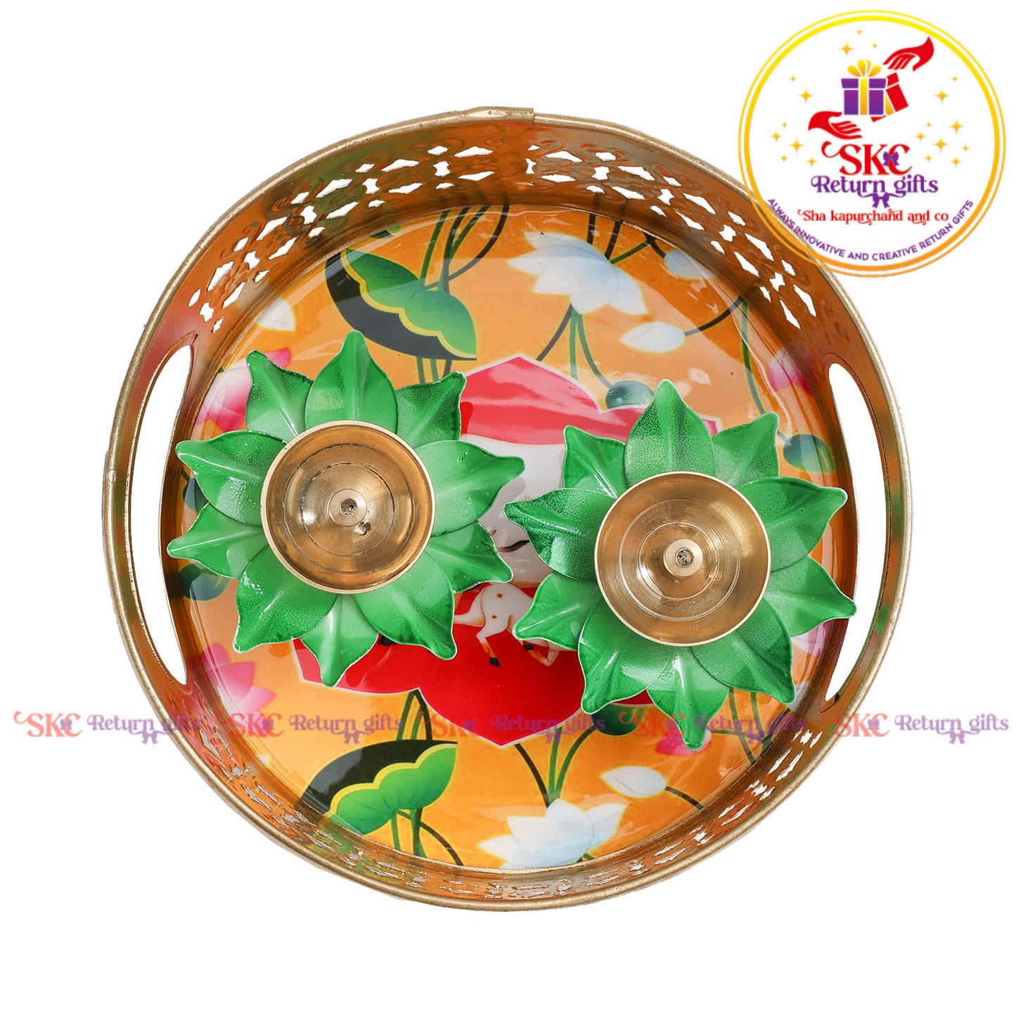 6 inch Pichwai tambulam gift set trays