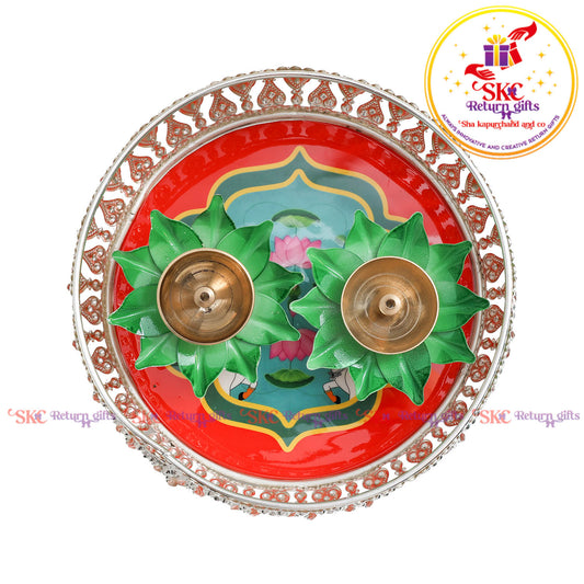 6 inch Pichwai Tambulam premium gift set trays