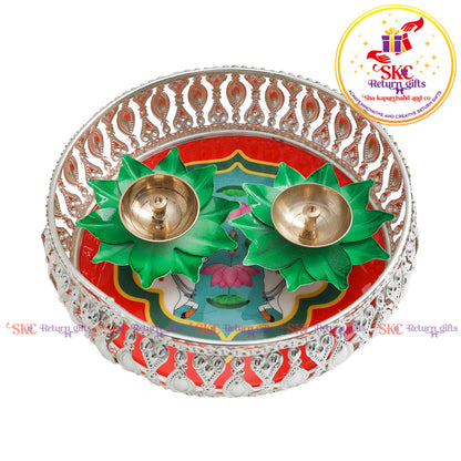 6 inch Pichwai Tambulam premium gift set trays