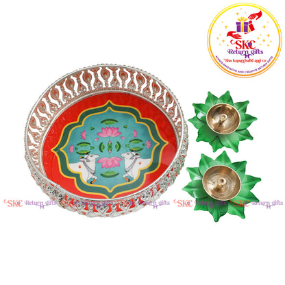 6 inch Pichwai Tambulam premium gift set trays