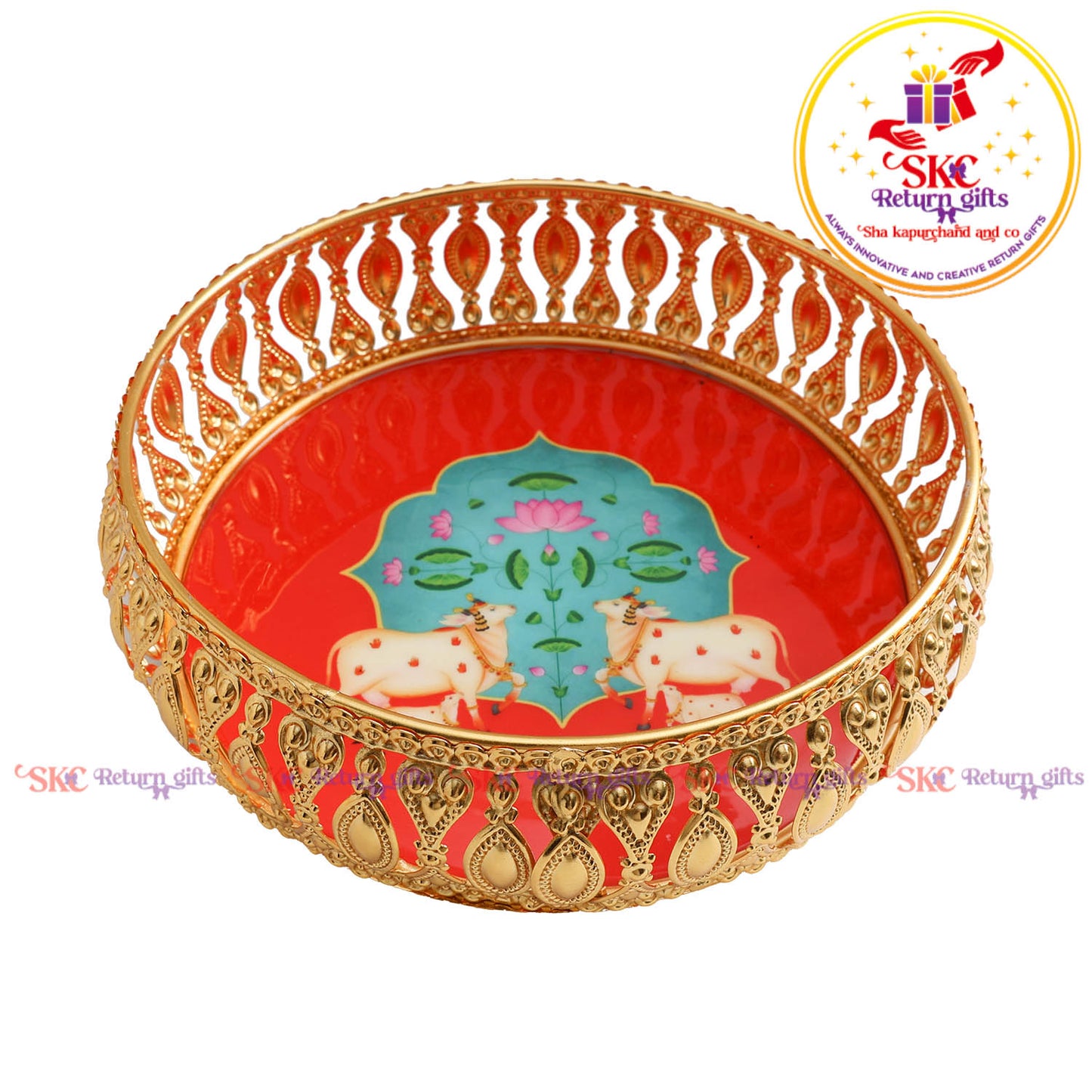 6 inch Pichwai gold trays