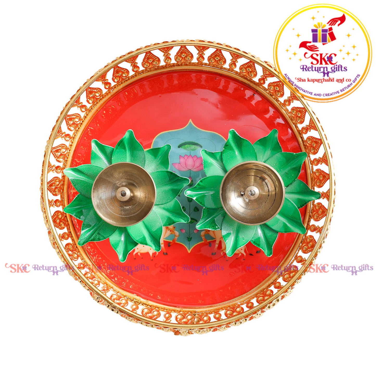 6 inch Pichwai tambulam premium gift set trays