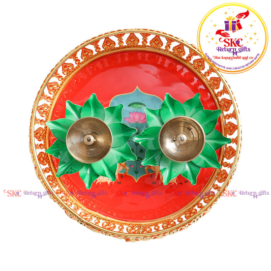 6 inch Pichwai tambulam premium gift set trays