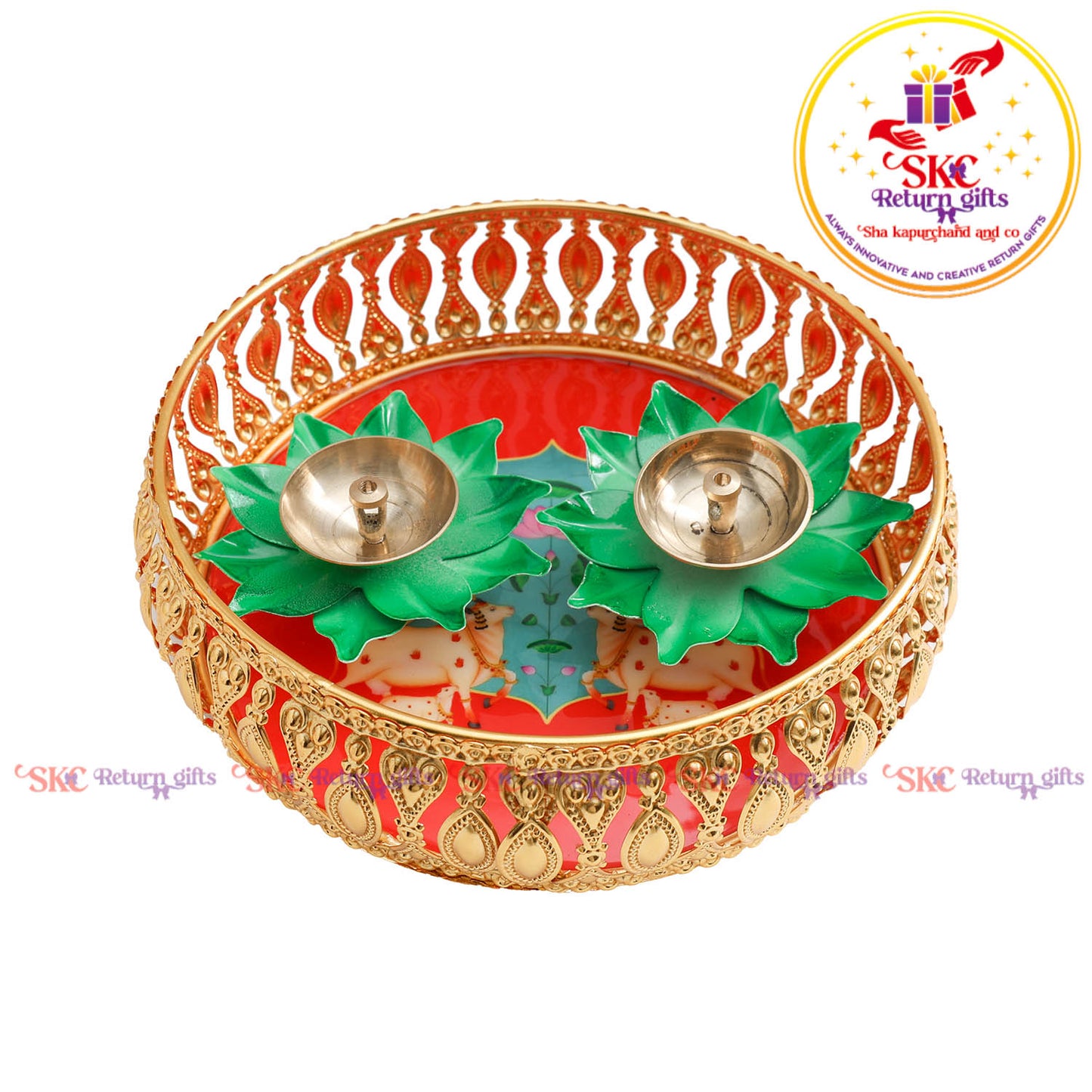 6 inch Pichwai tambulam premium gift set trays