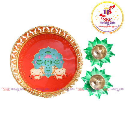 6 inch Pichwai tambulam premium gift set trays