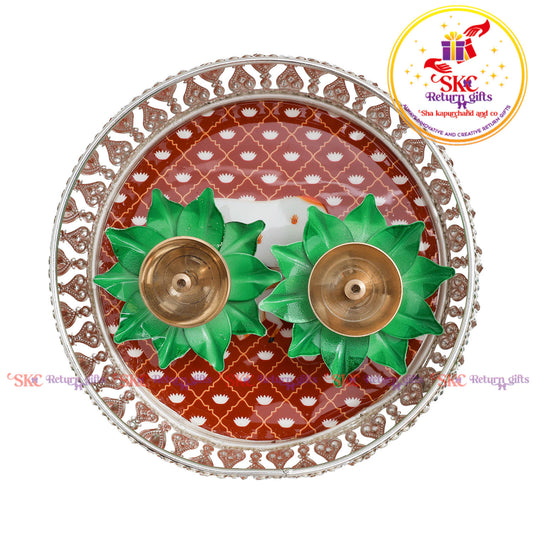 8 inch Pichwai Tambulam premium gift set trays