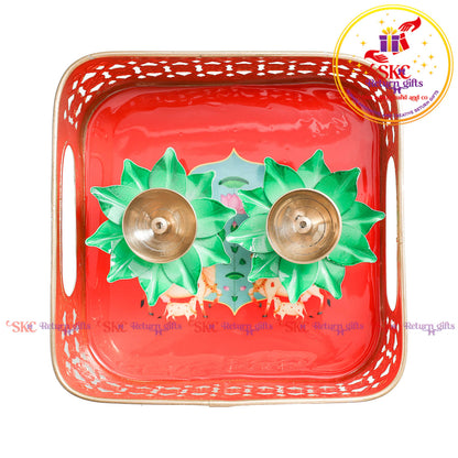 8x8 pichwai tambulam gift set