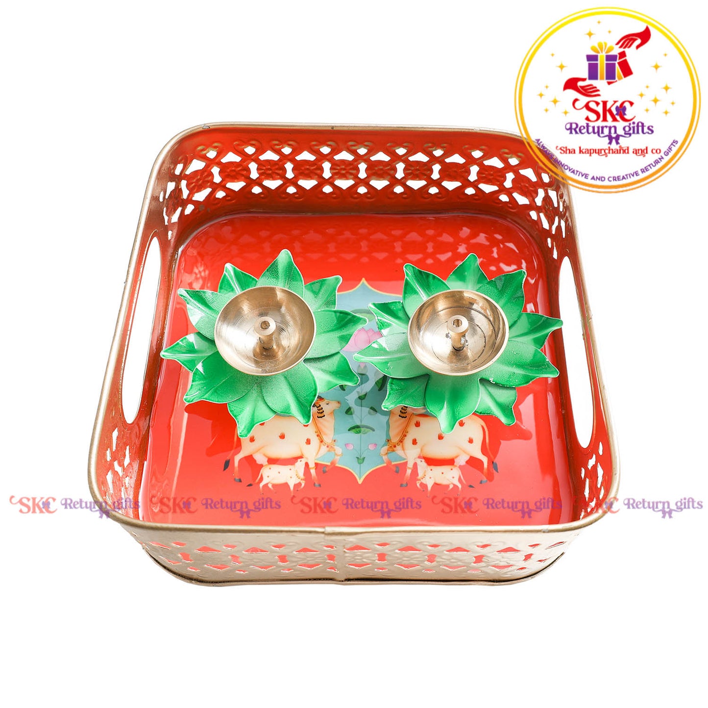 8x8 pichwai tambulam gift set