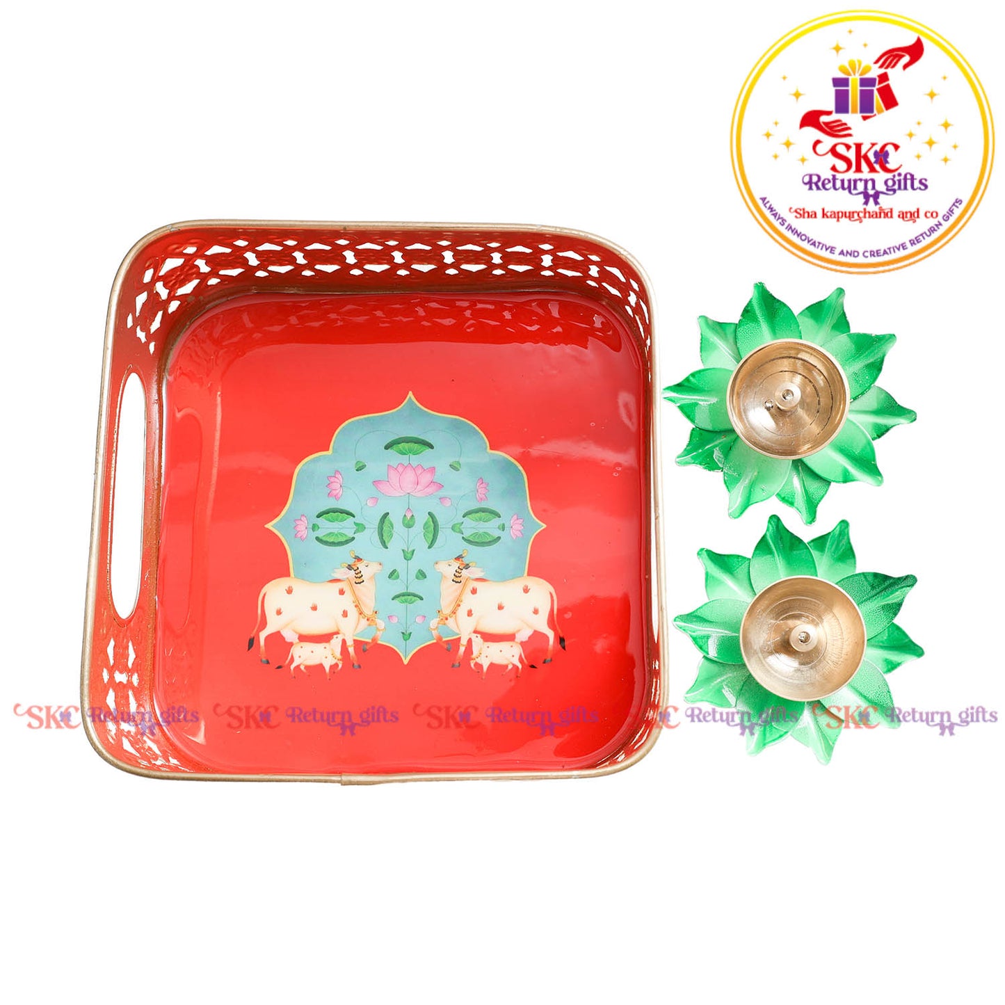 8x8 pichwai tambulam gift set