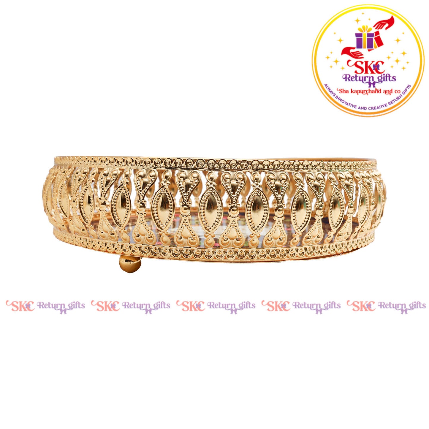 8 inch Pichwai gold tray
