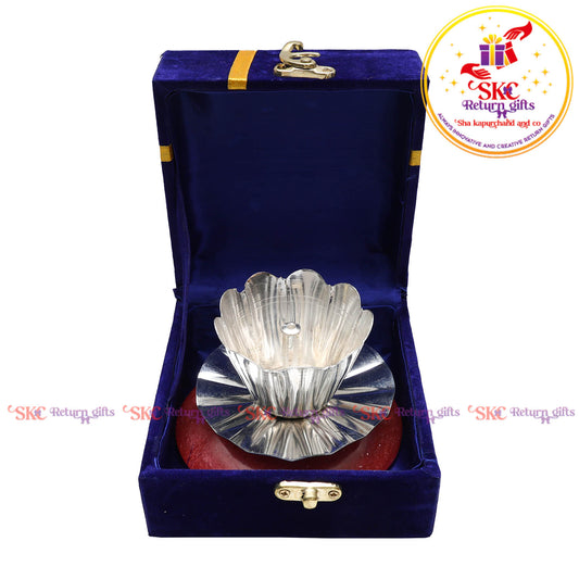 SILVER PLATED LOTUS DIYA