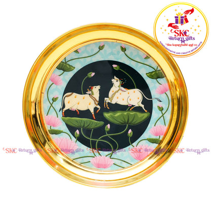 6 INCH PICHWAI POOJA PLATE