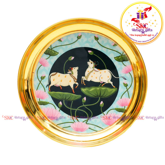 6 INCH PICHWAI POOJA PLATE