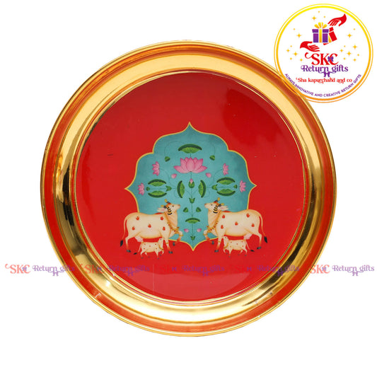 6 INCH PICHWAI POOJA PLATE