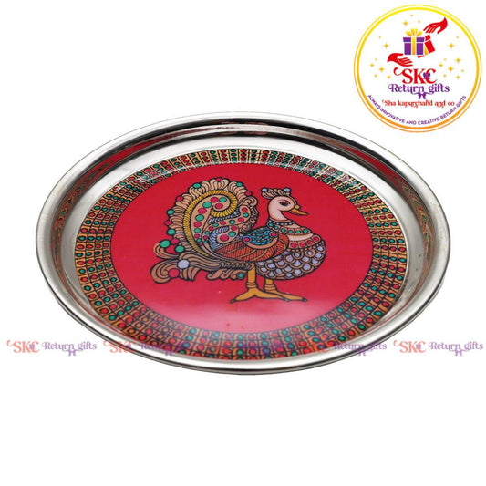 6inch madhubani pichwai pooja plate