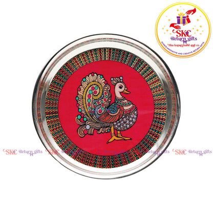 6inch madhubani pichwai pooja plate