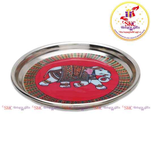 6inch madhubani pichwai pooja plate
