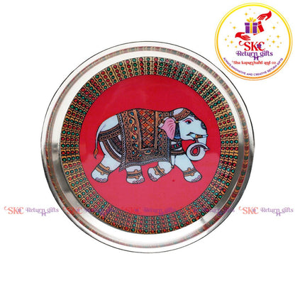6inch madhubani pichwai pooja plate
