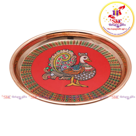 7inch madhubani pichwai pooja plate