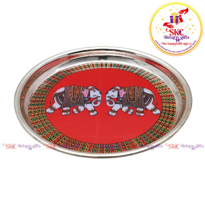 7inch madhubani pichwai pooja plate