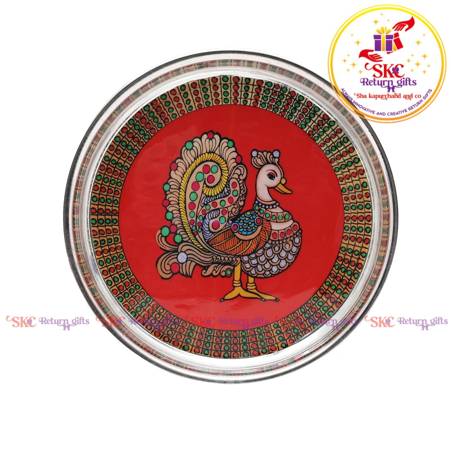 7inch madhubani pichwai pooja plate