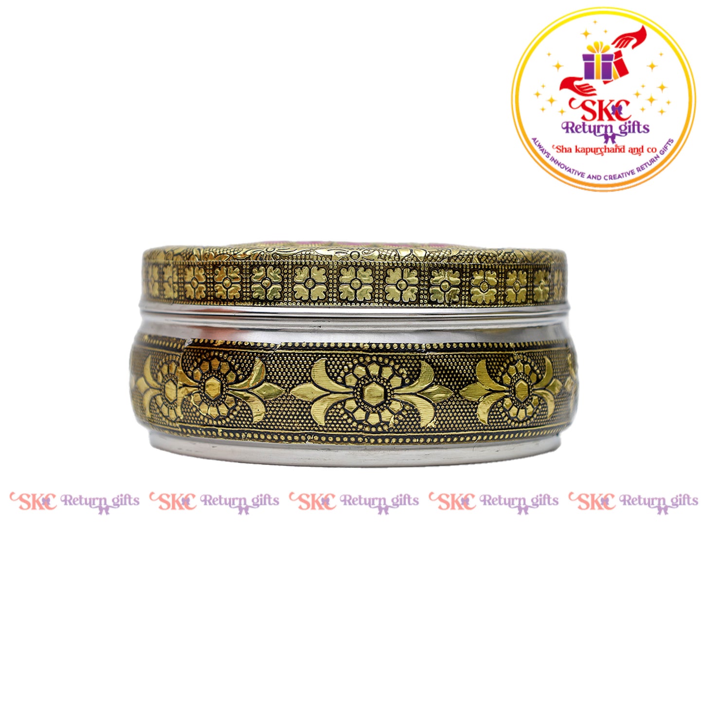 4" Stainless Steel Embosed Meena Box
