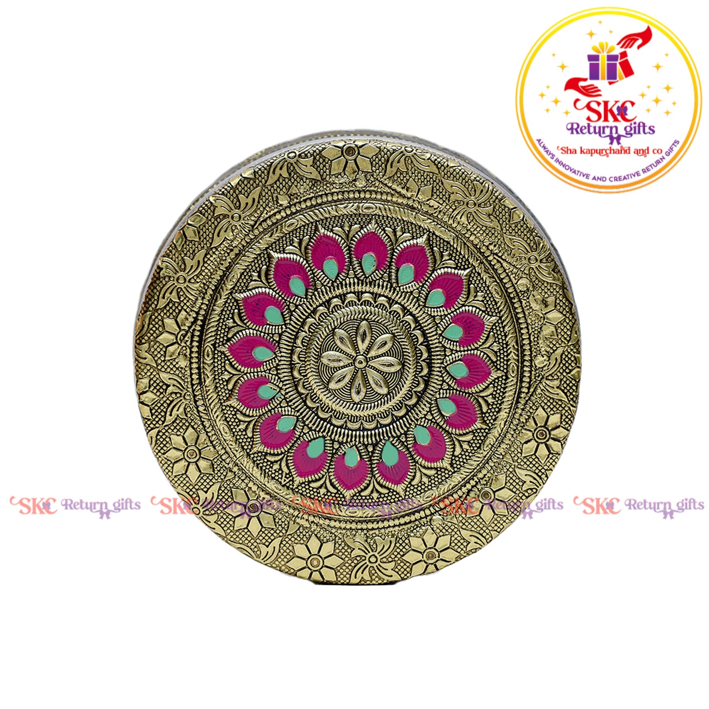 4" Stainless Steel Embosed Meena Box