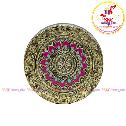 4" Stainless Steel Embosed Meena Box