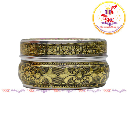 4.5" Stainless Steel Embosed Meena Box