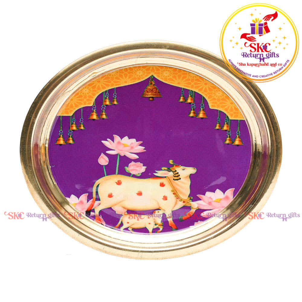 6 Inch Pichwai Brass Pooja Plate
