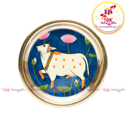6 Inch Pichwai Brass Pooja Plate