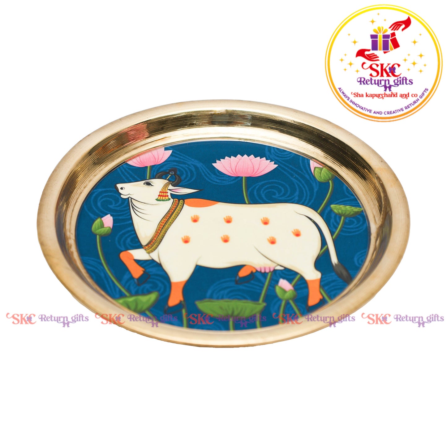 6 Inch Pichwai Brass Pooja Plate