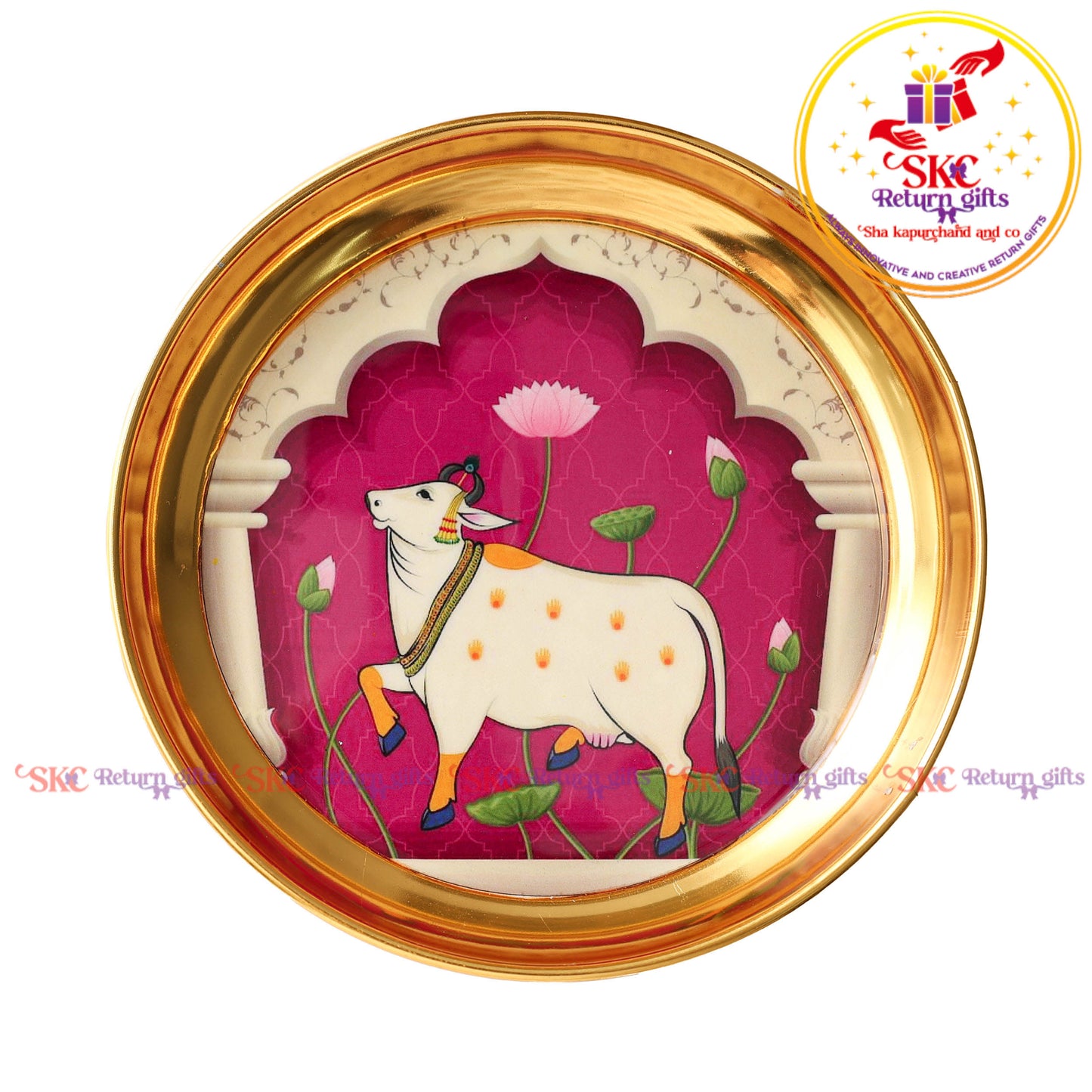 6 Inch Pichwai Brass Pooja Plate