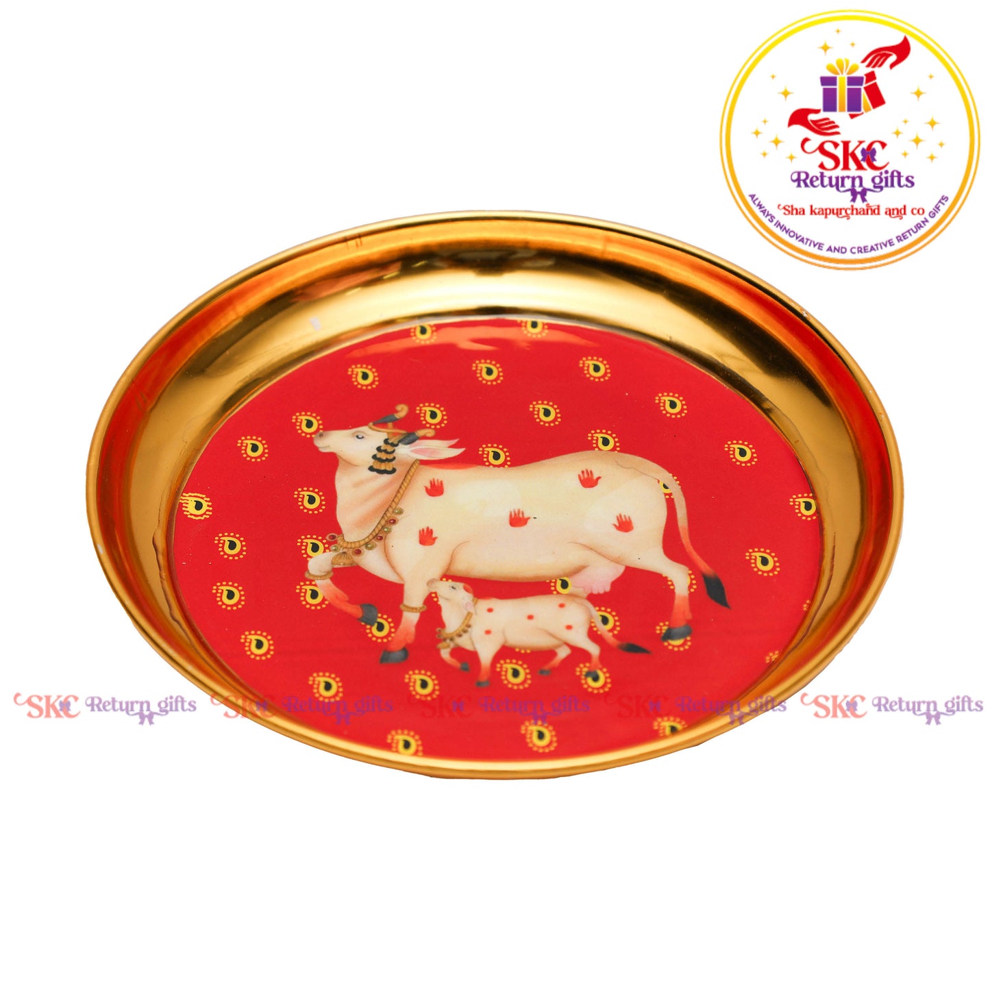 6 Inch Pichwai Brass Pooja Plate