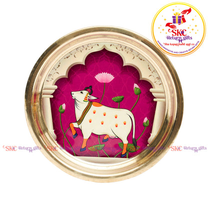 7 Inch Pichwai Brass Pooja Plate