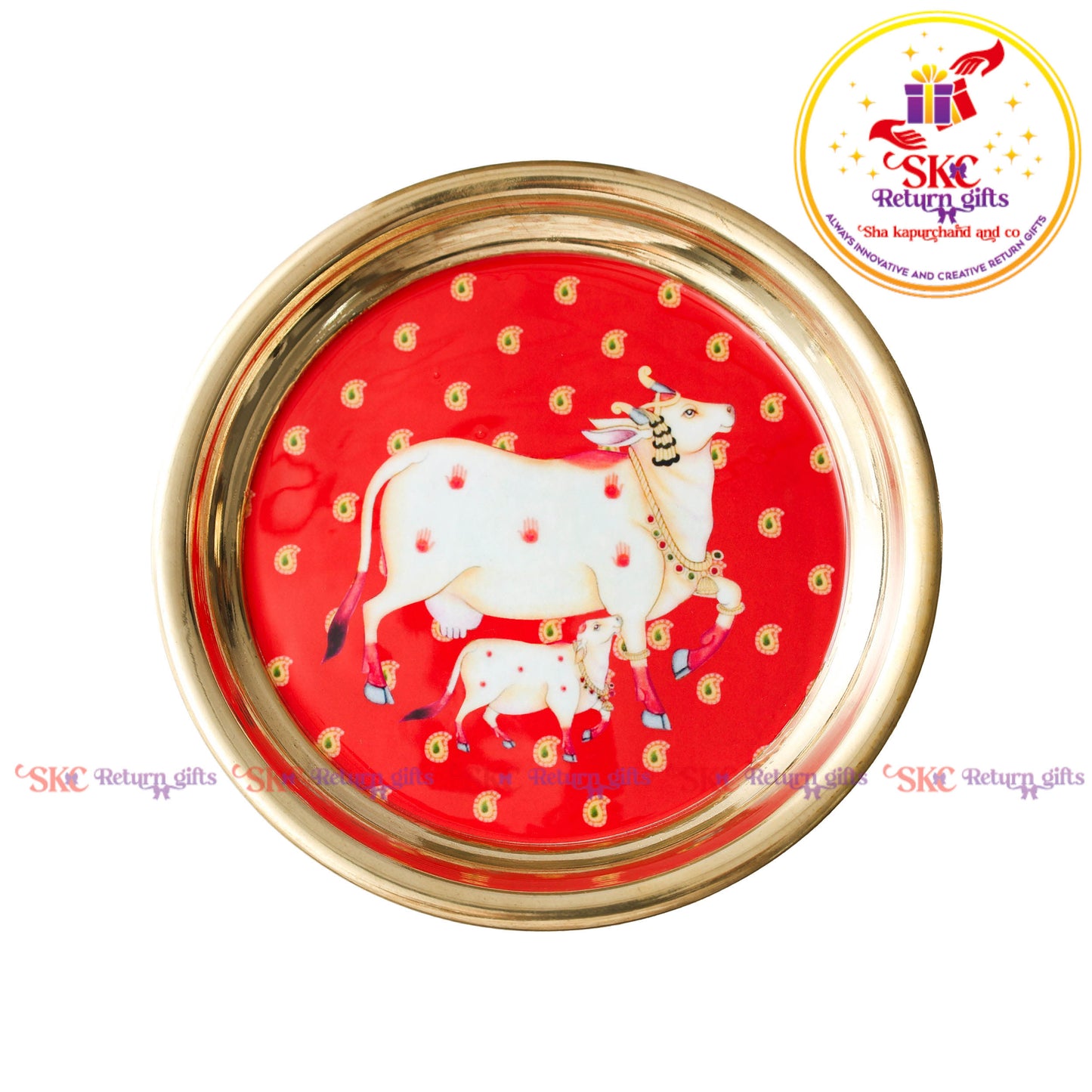 7 Inch Pichwai Brass Pooja Plate