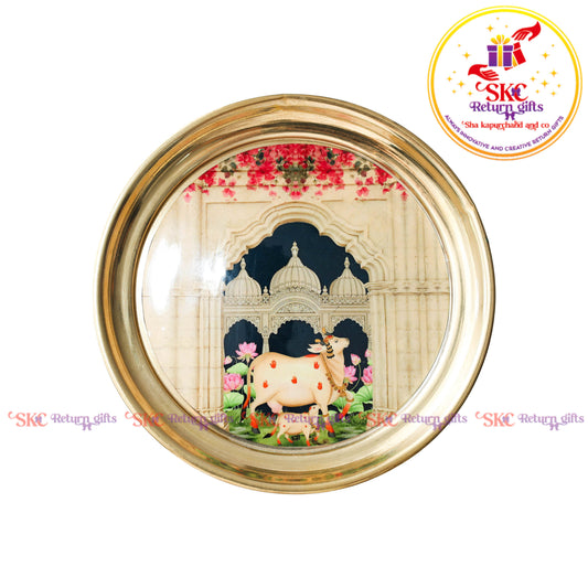 7 Inch Pichwai Brass Pooja Plate