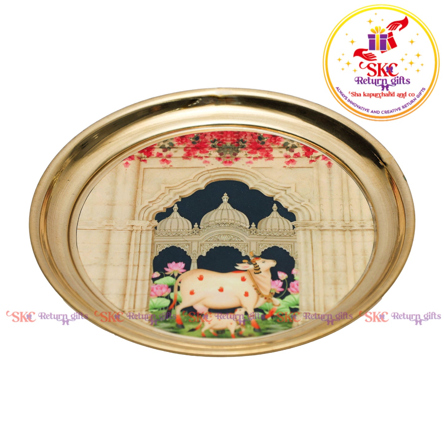 7 Inch Pichwai Brass Pooja Plate